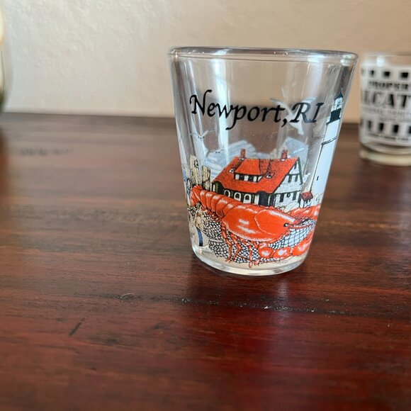 VTG Shot Glass Lot of 6 US Destinations Souvenirs New York Twin Towers Alcatraz - Picture 4 of 9